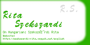 rita szekszardi business card